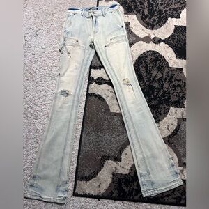 Serenede “earth”stacked flared jeans sz 28 retail $120